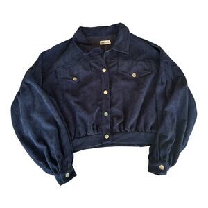 Womens Jacket Size Medium Navy Blue Corduroy Mid
Jacket